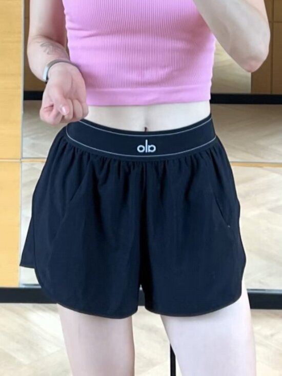 ALO Yoga Pants - Alo Yoga Perfect Black Athletic Shorts Hot selling 🔥 Daily, Travel, Fitness 💖